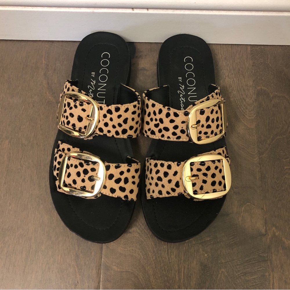 Coconuts By Matisse Leopard Print Slides - image 1